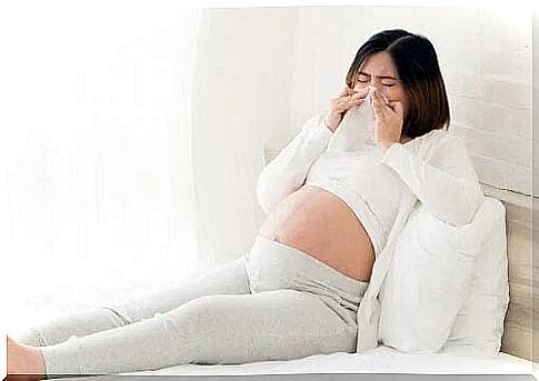 A sick pregnant woman.