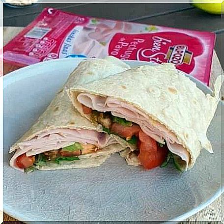 A turkey breast wrap. 